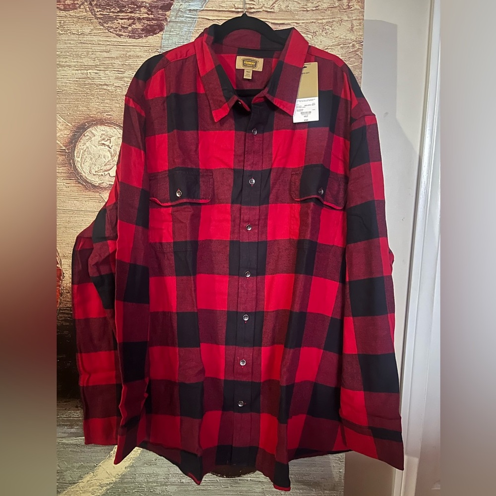 JCP- The Foundry Supply Co. Red and Black Checkered Shirt